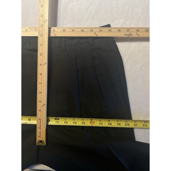 Vtg Ermenegildo Zegna 40R 30x30 Black Subtle Stripe Double Breasted Power Suit - Picture 16 of 16